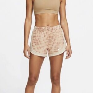 257. Nike Dri-FIT Printed Spotted Running Tempo Athletic Shorts | pink & brown